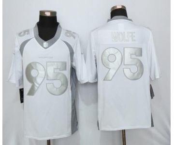 Nike Denver Broncos 95 Derek Wolfe Platinum White Jerseys[Limited]