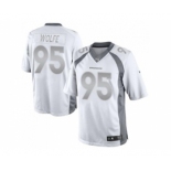 Nike Denver Broncos #95 Derek Wolfe White Men's Stitched NFL Limited Platinum Jersey