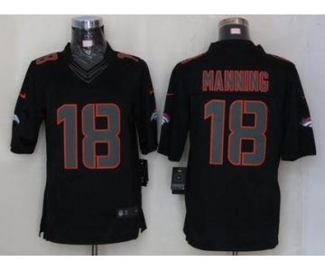 nike nfl jerseys denver broncos #18 manning black[nike limited]