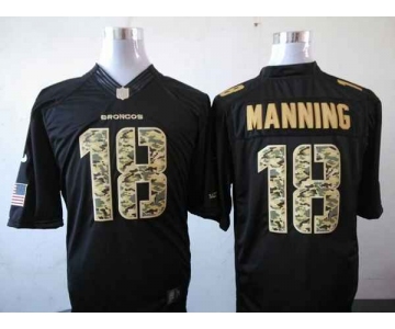 nike nfl jerseys denver broncos #18 peyton manning black[salute to service limited]