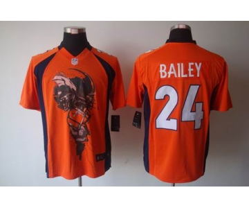 nike nfl jerseys denver broncos #24 bailey orange[helmet tri-blend limited]