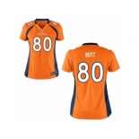 Women Denver Broncos #80 Jake Butt Nike Orange 2017 Draft Pick Game Jersey