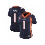 Women Nike Denver Broncos #1 Marquette King Blue Alternate Stitched NFL Vapor Untouchable Limited Jersey