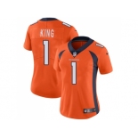 Women Nike Denver Broncos #1 Marquette King Orange Team Color Stitched NFL Vapor Untouchable Limited Jersey