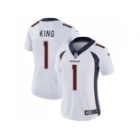 Women Nike Denver Broncos #1 Marquette King White Stitched NFL Vapor Untouchable Limited Jersey