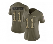 Women Nike Denver Broncos #11 Carlos Henderson Limited Olive Camo 2017 Salute to Service NFL Jersey