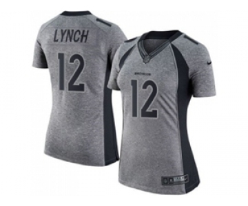 Women Nike Denver Broncos #12 Paxton Lynch Gray Stitched NFL Limited Gridiron Gray Jersey