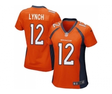 Women Nike Denver Broncos #12 Paxton Lynch Orange Team Color Stitched NFL Jersey[Lynch]