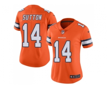 Women Nike Denver Broncos #14 Courtland Sutton Orange Stitched NFL Limited Rush Jersey