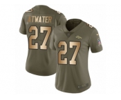 Women Nike Denver Broncos #27 Steve Atwater Limited Olive Gold 2017 Salute to Service NFL Jersey