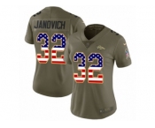 Women Nike Denver Broncos #32 Andy Janovich Limited Olive USA Flag 2017 Salute to Service NFL Jersey