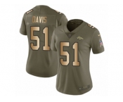 Women Nike Denver Broncos #51 Todd Davis Limited Olive Gold 2017 Salute to Service NFL Jersey