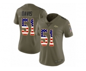 Women Nike Denver Broncos #51 Todd Davis Limited Olive USA Flag 2017 Salute to Service NFL Jersey