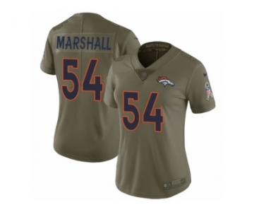 Women Nike Denver Broncos #54 Brandon Marshall Limited Olive 2017 Salute to Service NFL Jersey