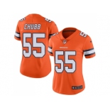 Women Nike Denver Broncos #55 Bradley Chubb Orange Stitched NFL Limited Rush Jersey