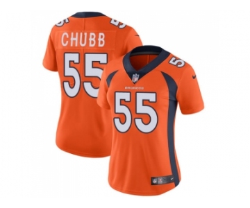 Women Nike Denver Broncos #55 Bradley Chubb Orange Team Color Stitched NFL Vapor Untouchable Limited Jersey