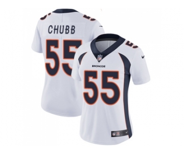 Women Nike Denver Broncos #55 Bradley Chubb White Stitched NFL Vapor Untouchable Limited Jersey