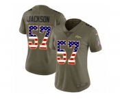 Women Nike Denver Broncos #57 Tom Jackson Limited Olive USA Flag 2017 Salute to Service NFL Jersey