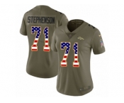 Women Nike Denver Broncos #71 Donald Stephenson Limited Olive USA Flag 2017 Salute to Service NFL Jersey