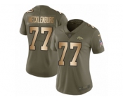 Women Nike Denver Broncos #77 Karl Mecklenburg Limited Olive Gold 2017 Salute to Service NFL Jersey