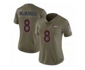 Women Nike Denver Broncos #8 Brandon McManus Limited Olive 2017 Salute to Service NFL Jersey