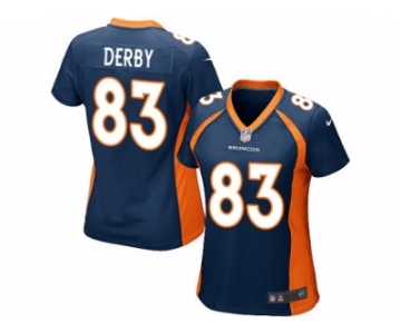 Women Nike Denver Broncos #83 A.J. Derby Game Navy Blue Alternate NFL Jersey