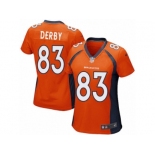 Women Nike Denver Broncos #83 A.J. Derby Game Orange Team Color NFL Jersey