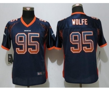 Women Nike Denver Broncos #95 Derek Wolfe Drift Fashion Blue Jersey