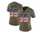 Women Nike Denver Broncos #95 Derek Wolfe Limited Olive USA Flag 2017 Salute to Service NFL Jersey