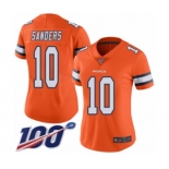 Women's Denver Broncos #10 Emmanuel Sanders Limited Orange Rush Vapor Untouchable 100th Season Football Jersey