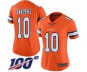 Women's Denver Broncos #10 Emmanuel Sanders Limited Orange Rush Vapor Untouchable 100th Season Football Jersey