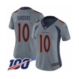 Women's Denver Broncos #10 Emmanuel Sanders Limited Silver Inverted Legend 100th Season Football Jersey