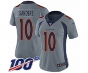 Women's Denver Broncos #10 Emmanuel Sanders Limited Silver Inverted Legend 100th Season Football Jersey