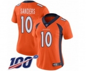 Women's Denver Broncos #10 Emmanuel Sanders Orange Team Color Vapor Untouchable Limited Player 100th Season Football Jersey