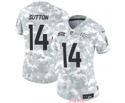 Women's Denver Broncos #14 Courtland Sutton 2024 F.U.S.E Arctic Camo Salute To Service Limited Stitched Jersey