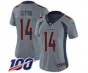 Women's Denver Broncos #14 Courtland Sutton Limited Silver Inverted Legend 100th Season Football Jersey