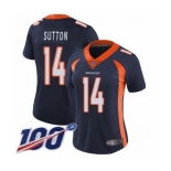 Women's Denver Broncos #14 Courtland Sutton Navy Blue Alternate Vapor Untouchable Limited Player 100th Season Football Jersey