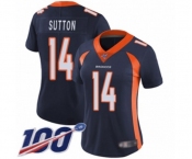 Women's Denver Broncos #14 Courtland Sutton Navy Blue Alternate Vapor Untouchable Limited Player 100th Season Football Jersey