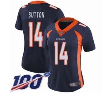 Women's Denver Broncos #14 Courtland Sutton Navy Blue Alternate Vapor Untouchable Limited Player 100th Season Football Jersey