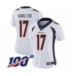 Women's Denver Broncos #17 DaeSean Hamilton White Vapor Untouchable Limited Player 100th Season Football Jersey