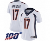 Women's Denver Broncos #17 DaeSean Hamilton White Vapor Untouchable Limited Player 100th Season Football Jersey