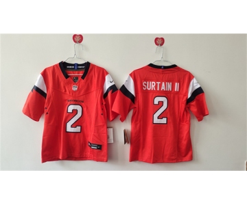 Women's Denver Broncos #2 Pat Surtain II Orange 2024 F.U.S.E. Vapor Stitched Jersey