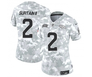 Women's Denver Broncos #2 Patrick Surtain II 2024 F.U.S.E Arctic Camo Salute To Service Limited Stitched Jersey