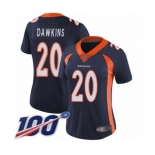 Women's Denver Broncos #20 Brian Dawkins Navy Blue Alternate Vapor Untouchable Limited Player 100th Season Football Jersey