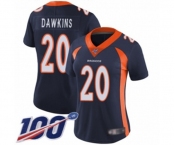 Women's Denver Broncos #20 Brian Dawkins Navy Blue Alternate Vapor Untouchable Limited Player 100th Season Football Jersey