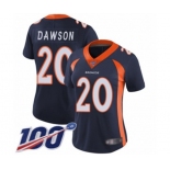 Women's Denver Broncos #20 Duke Dawson Navy Blue Alternate Vapor Untouchable Limited Player 100th Season Football Jersey