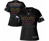 Women's Denver Broncos #22 Kareem Jackson Game Black Fashion Football Jersey