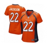 Women's Denver Broncos #22 Kareem Jackson Game Orange Team Color Football Jersey