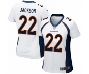 Women's Denver Broncos #22 Kareem Jackson Game White Football Jersey