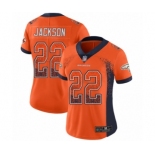 Women's Denver Broncos #22 Kareem Jackson Limited Orange Rush Drift Fashion Football Jersey